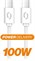 Aligator POWER 100W, USB-C/USB-C 5A, 2,5m bílý datový kabel