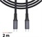 Dlouhý nabíjecí a datový opletený kabel FIXED s konektory USB-C/USB-C, PD 3.1, 2 m, USB4gen2 20Gbps, 4K60Hz, 240W, šedý