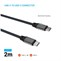 Dlouhý magnetický nabíjecí a datový opletený kabel FIXED s konektory USB-C/USB-C a podporou PD, 2m, USB 2.0, 240W, šedý