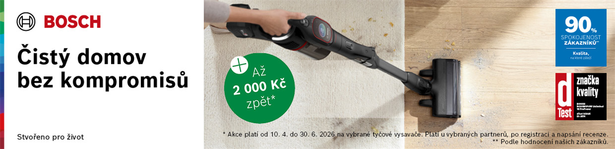 Cashback na tyčové vysavače Bosch