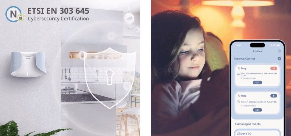 D-Link M60 zabezpečení