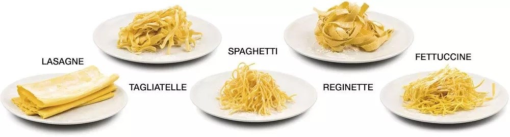 Těstoviny, které se dají připravit pomocí strojku G3Ferrari Sfoglia Mia