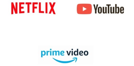 YouTube, Netflix, Prime Video