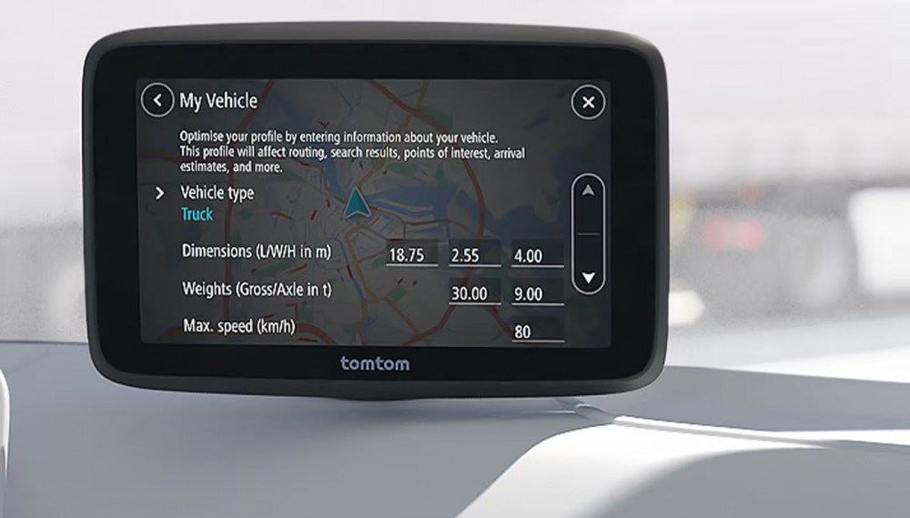TomTom GO Professional nastavení pro velká vozidla