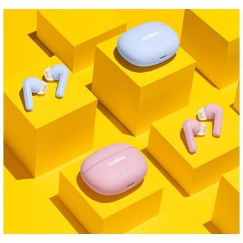 Niceboy Hive Pins ANC 3 Powder Blue Nabíjecí pouzdro