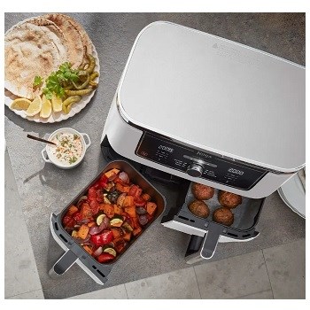 Ninja AF400EUWH Foodi MAX Dual Zone 9,5l Crisp talíře