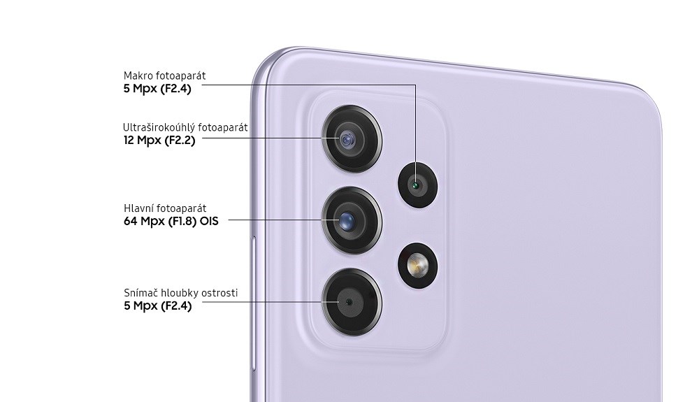 Samsung A526 A52 5G fotoaparáty