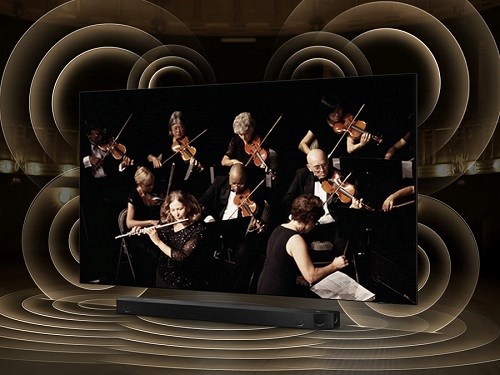 Samsung QE65Q80BATXXH televize a soundbar v dokonalé harmonii