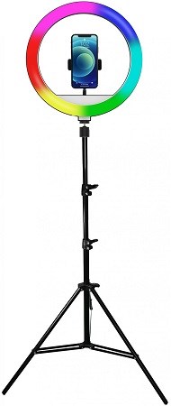 Powerton Kruhové světlo 13" RGB stativ a držák na mobil