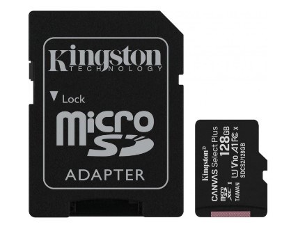 Kingston Canvas select plus microSDXC 128 GB Class 10 + SD adaptér