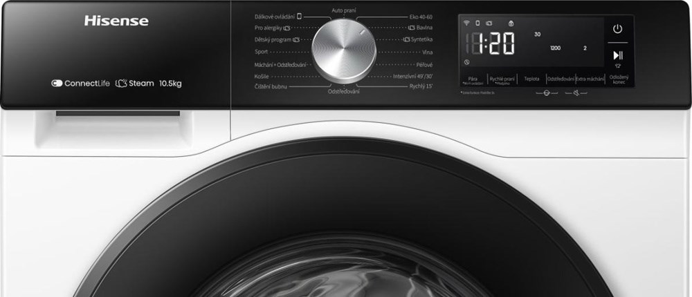 Hisense WF3S1043BW velký displej