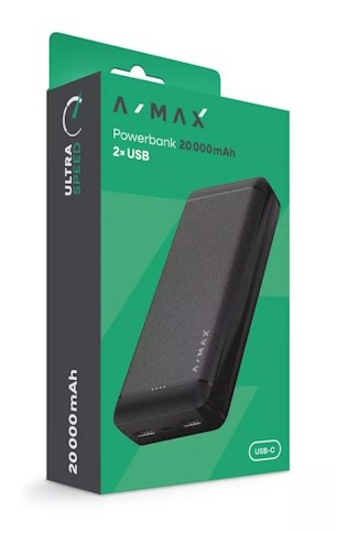A-MAX PB 20000mAh micro-USB+USB-C AX0004
