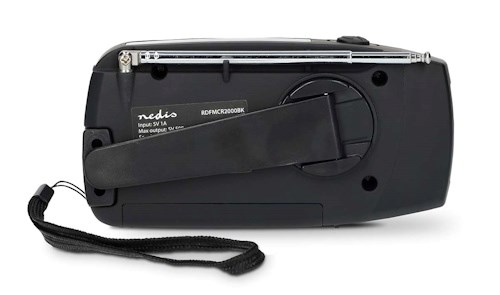 Nedis RDFMCR2000BK nabíjení dynamem, solárem, kabelem