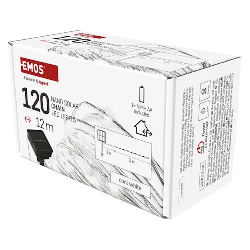 Emos D3ZC01 LED nano řetěz solar, 12m vnitřní i venkovní použití