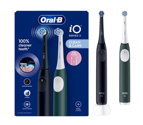 Oral-B Series iO 2 DUO Black + Green výdrž 30 dní