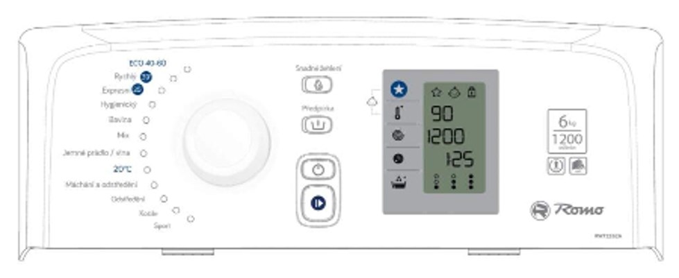 Romo RWT2262A 12 režimů praní