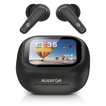 Aligator Překladač a TWS sluchátka 2v1 Pods Translate, černá aktivní potlačení hluku