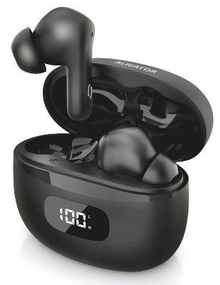 Aligator TWS sluchátka Pods ANC TWS08BK, černá ANC