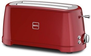 Novis Toaster T4 - červená dlouhé opékací přihrádky