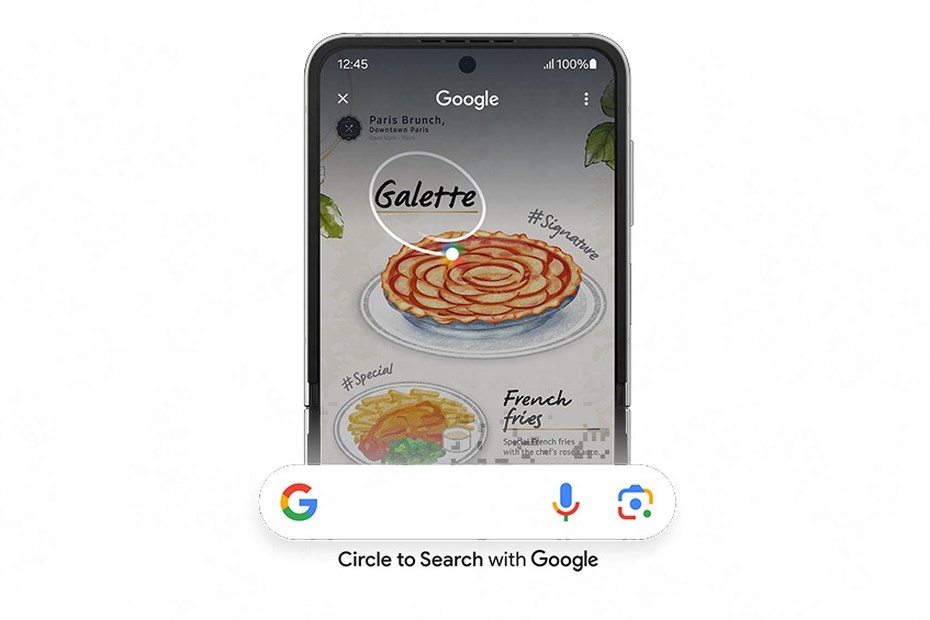 Samsung Galaxy Z Flip6 hledání zakroužkováním