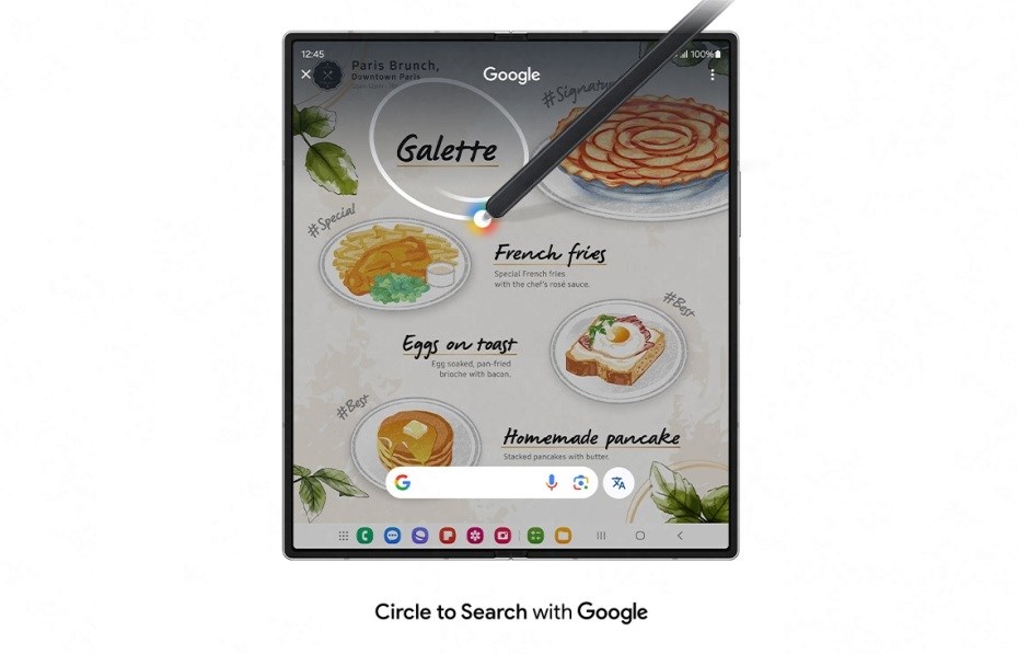Samsung Galaxy Z Fold6 vyhledávání zakroužkováním
