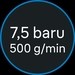 7,5 baru / 500 g/min