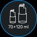Nádržky na vodu o objemu 70 ml a 120 ml