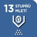 Ocelový mlýnek s 13 stupni hrubosti mletí
