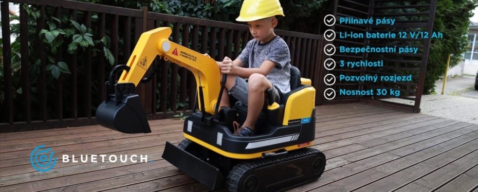 Detsky elektricky bagr Bluetouch výdrž až dvě hodiny