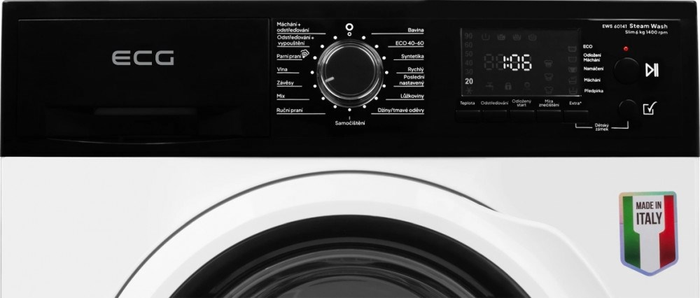 ECG EWS 60141 SteamWash přehledný displej