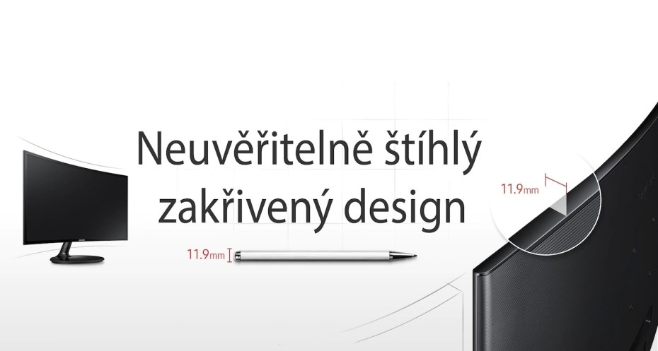 Samsung C24F396 štíhlý profil obrazovky