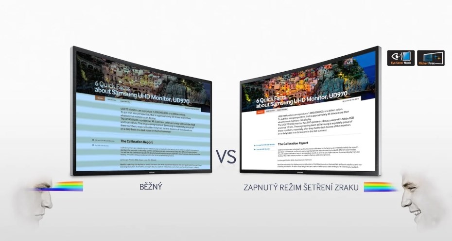 Samsung C24F390FHU šetří oči