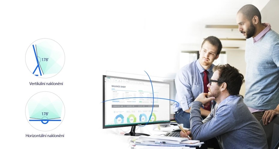 Samsung S24F350 široký pozorovací úhel