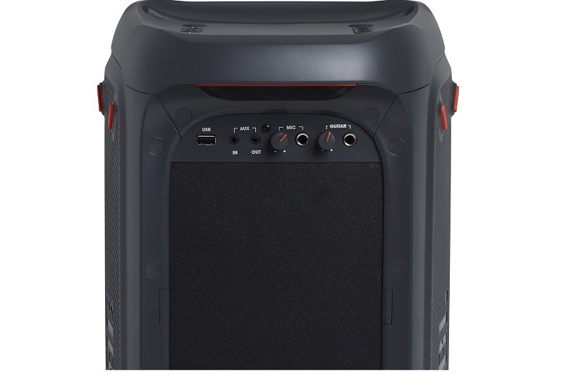 JBL Partybox 100 jack vstupy na mikrofon/kytaru