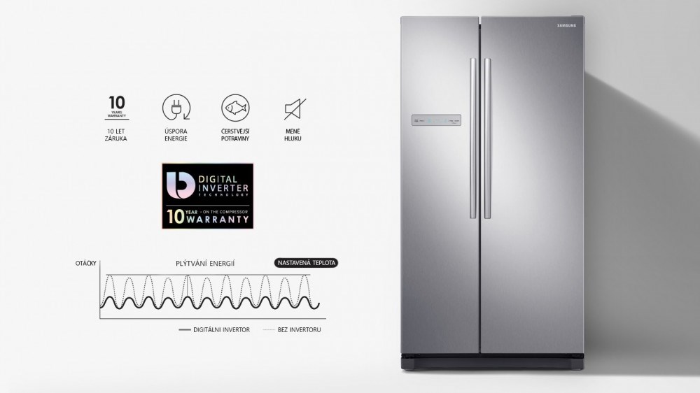 Samsung RS54N3003SA/EO invertorový kompresor