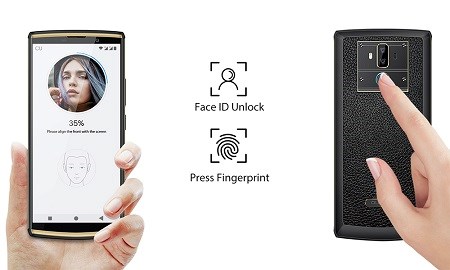 Oukitel K7 Pro DS Black dva způsoby odemykání