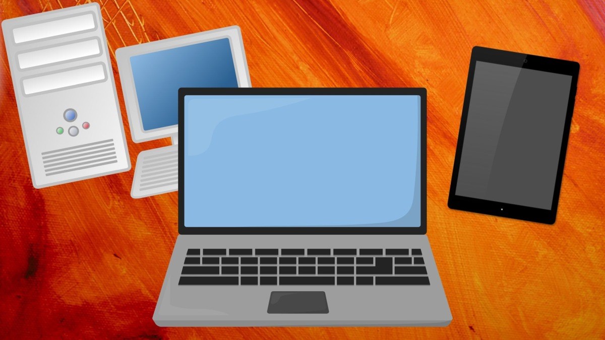 Stolní počítač, tablet a notebook