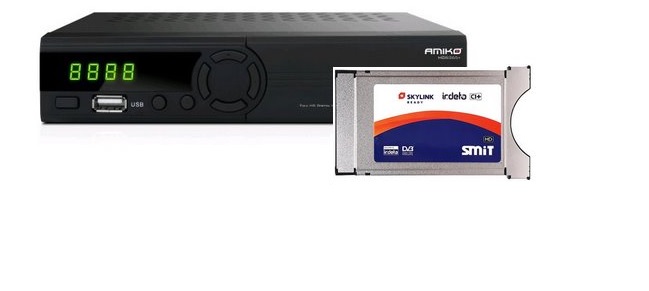 Amiko DVB-S2/T2 + SMIT CA modul Irdeto CI+
