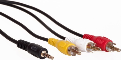 AQ KVJ015 - kabel 3,5 jack AV - 3 x RCA AV 1,5 m