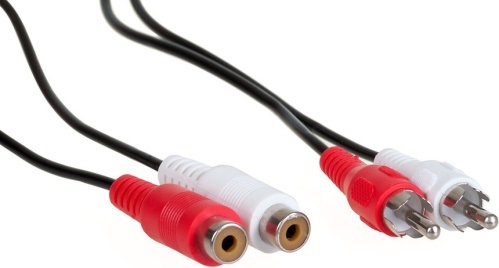 Aq reproduktorový kabel Kas025 - stereo audio prodlužovací kabel 2,5 m s konektory 2 x Rca (M) - 2 x Rca (F)