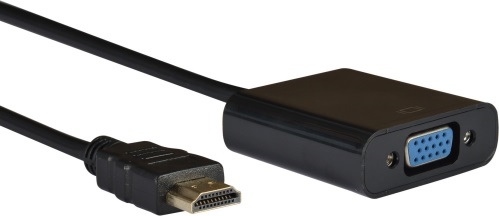 Levně Aq Vga kabel Kv106 - adaptér Hdmi samec - Vga (D-SUB) samice + audio 3,5 mm Jack samice (délka 0,2 m)
