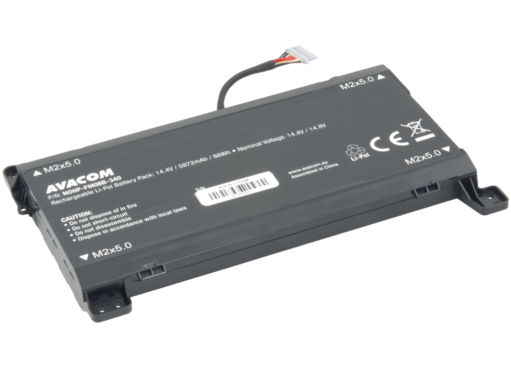 Levně Hp Baterie do notebooku Hp Omen 17 Tpn-q195 Li-pol 14,4V 5972mAh 86Wh - 12 pinový konektor
