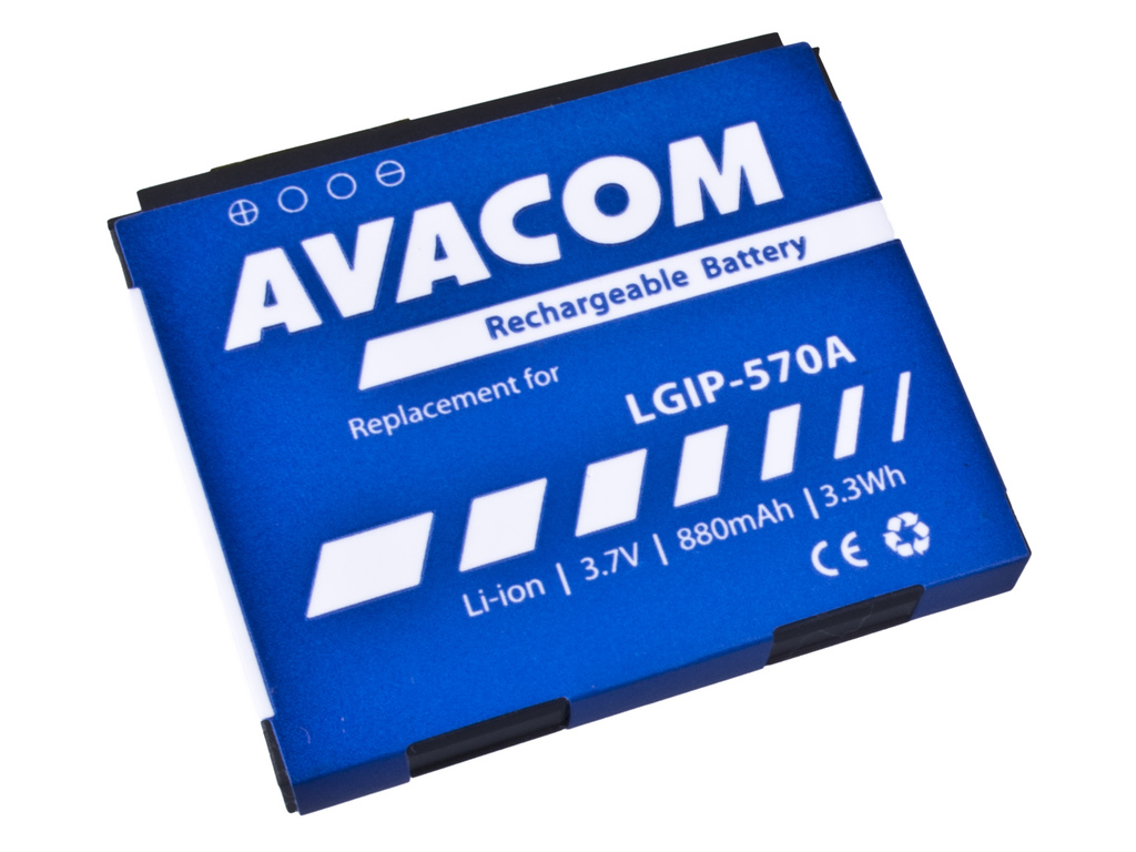 AVACOM GSLG-KP500-S880A Li-Ion 3,7V 880mAh - neoriginální - Baterie do mobilu LG KP500 Li-Ion 3,7V 880mAh (náhrada LGIP-570A)