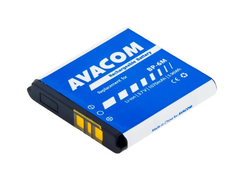 AVACOM GSNO-BP6M-S1070 Li-Ion 3,7V 1070mAh - neoriginální - Baterie do mobilu Nokia 6233, 9300, N73 Li-Ion 3,7V 1070mAh (náhrada BP-6M)