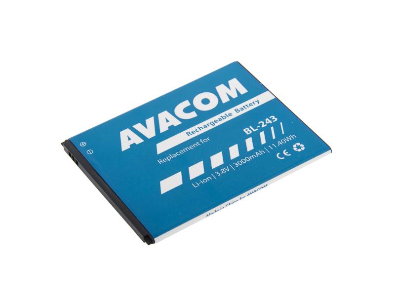 AVACOM GSLE-BL243-3000 Li-Ion 3,8V 3000mAh - neoriginální - Baterie do mobilu Lenovo A7000 Li-Ion 3,8V 3000mAh (náhrada BL243)
