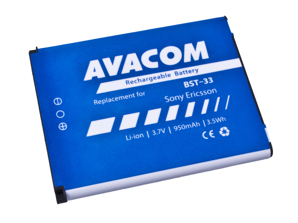 AVACOM GSSE-W900-S950A Li-Ion 3,7V 950mAh - neoriginální - Baterie do mobilu Sony Ericsson K550i, K800, W900i Li-Ion 3,7V 950mAh (náhrada BST-33)