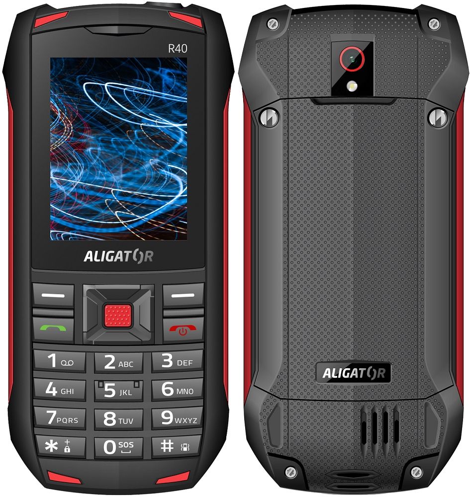 Aligator mobilní telefon R40 eXtremo, černo-červená