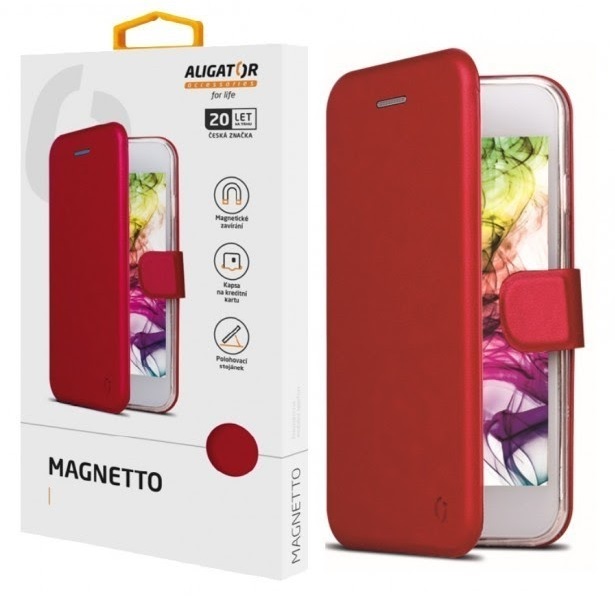 Levně pouzdro na mobil Pouzdro Aligator Magnetto iPhone 12 mini, Red
