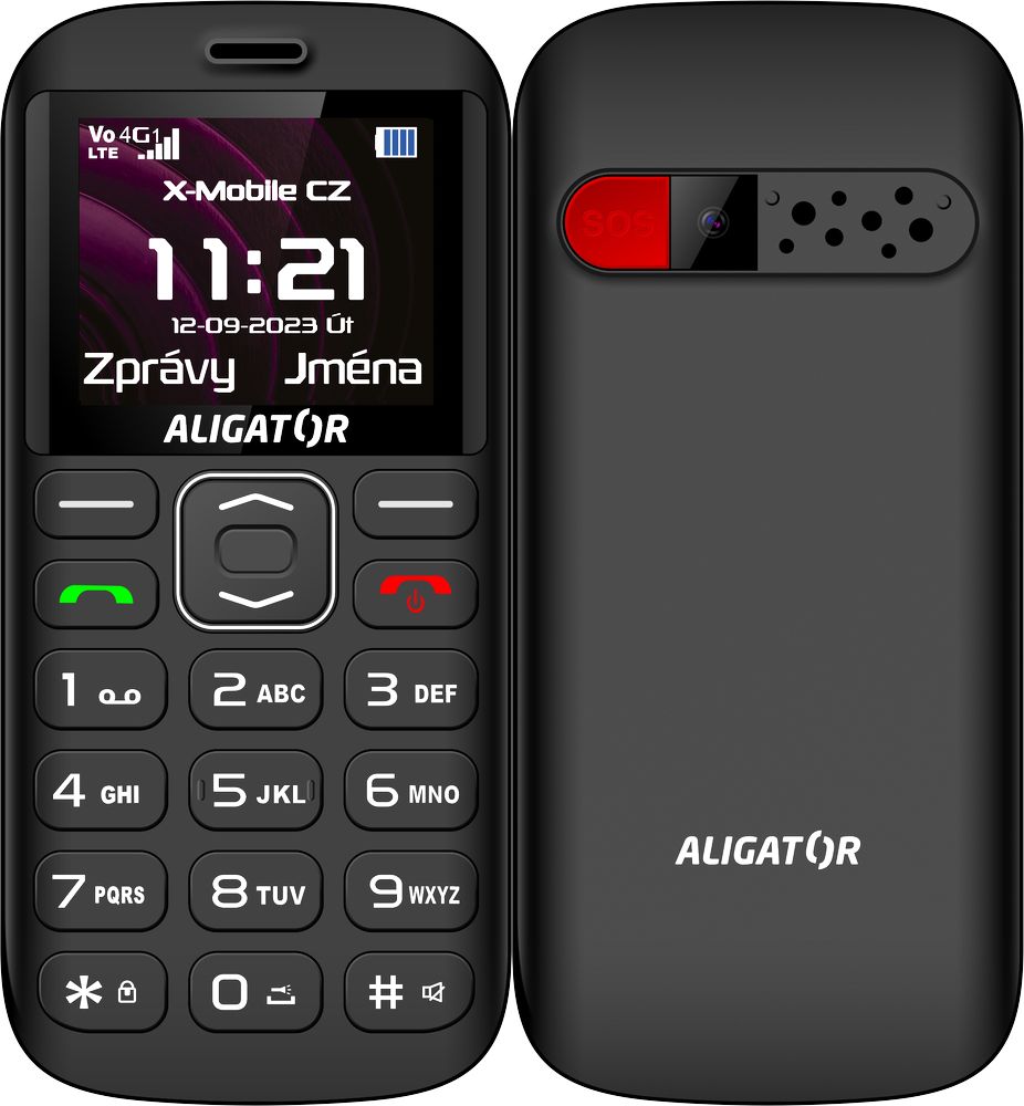 Levně Aligator mobilní telefon A720 4G Senior černý