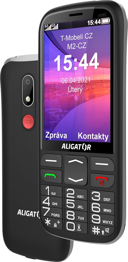 Levně Aligator mobilní telefon A830 Senior Black